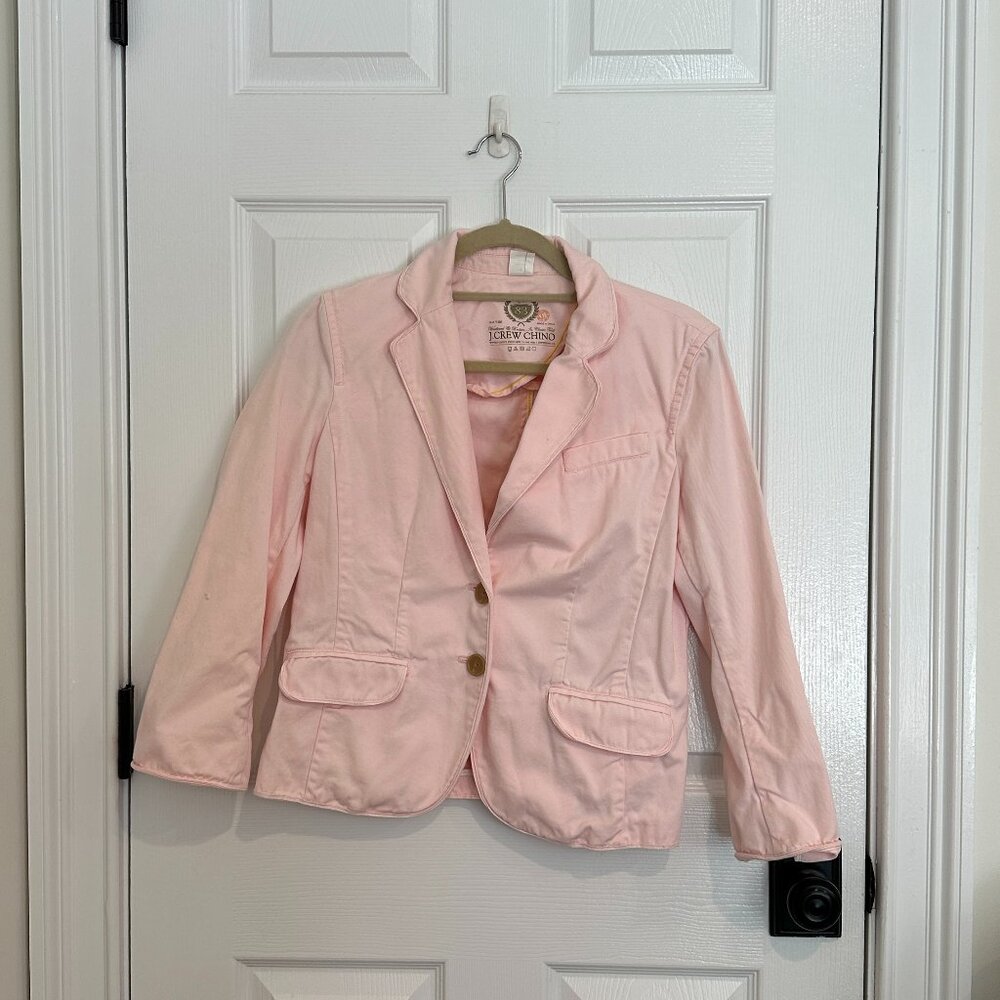J Crew Pale Pink Womens Class Cotton Blazer size m